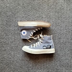 Converse Comme des Garcons PLAY CDG  chuck 70 high size M 4 or W 6 grey collab